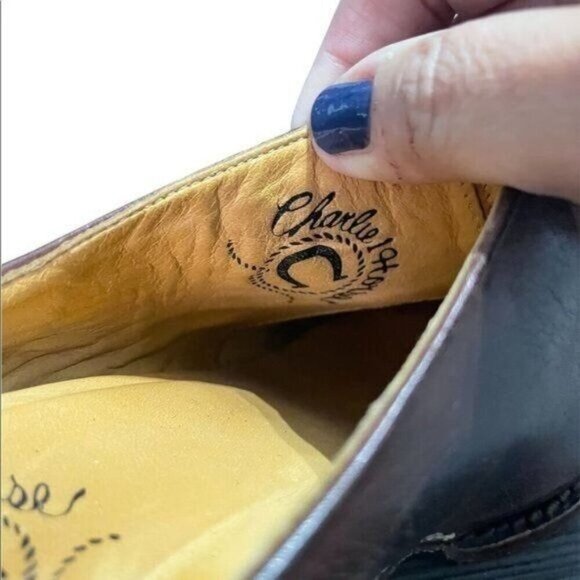 Charlie 1 Horse Brown Distressed Leather Heels Mules Size 7 Cowboy Western - Picture 6 of 10